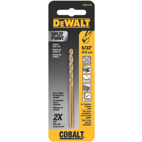 DeWalt DW1210 Cobalt Pilot Point Drill Bit 5/32"