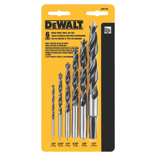 DeWalt DW1720 Brad Point Drill Bit Set