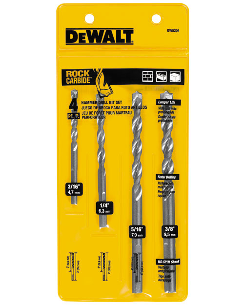 DeWalt DW5204 Percussion Masonry Drill Bit Set