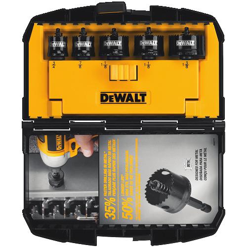 DeWalt D1800IR5 BiMetal Hole Saw Impact Ready Set