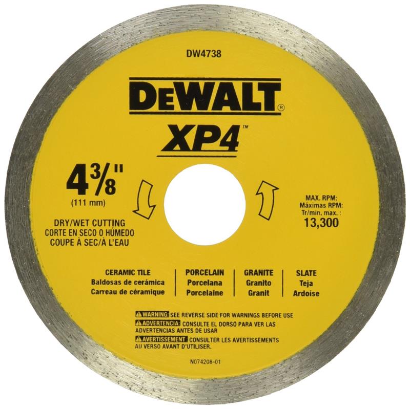 DeWalt DW4738 Porcelain Tile Diamond Blade 43/8"