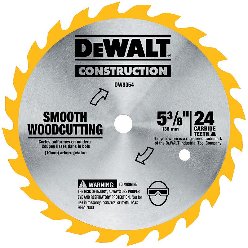 DeWalt DW9054 Circular Saw Blade 53/8", 24T